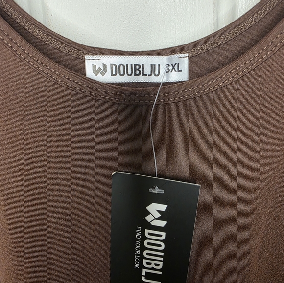 Doublju Stretchy Sleeveless Brown Midi Dress Size 3XL‎ - Picture 2 of 5